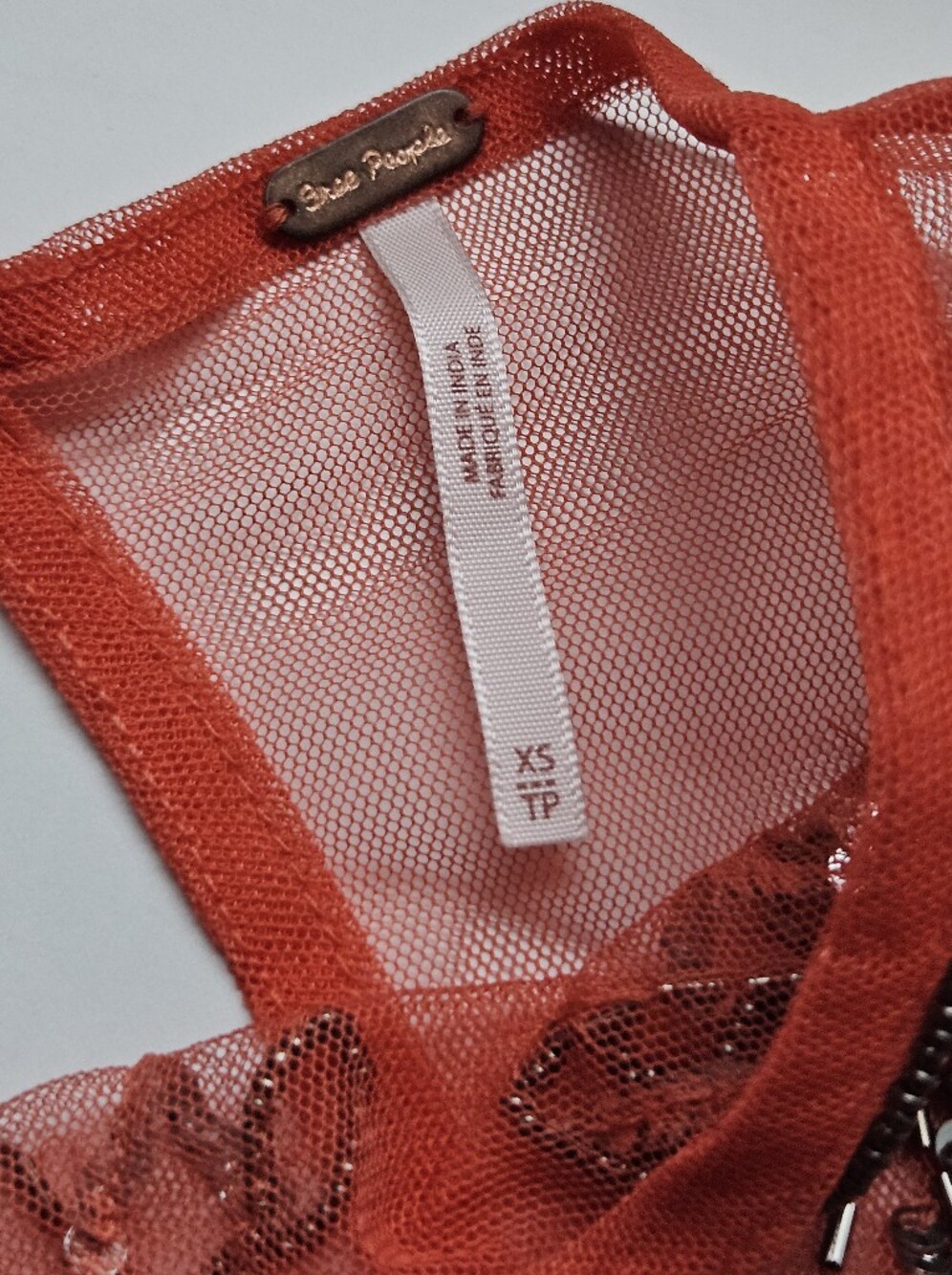 Nwt Free People Tulsa Flame Red Mesh Swing Tank - Picture 9 of 13